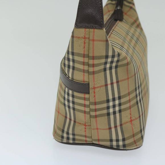 Burberrys Nova Check Shoulder Bag Nylon Canvas Beige Auth 60438 - Picture 3 of 16